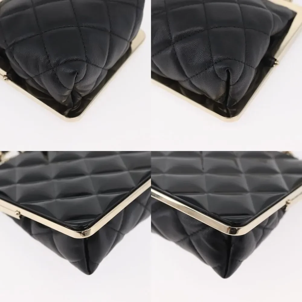 Chanel Matelasse Lambskin Chain Crossbody Bag Black